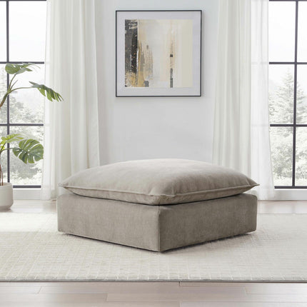 Aiden & Ivy Sereen Beige Fabric Ottoman – view 5