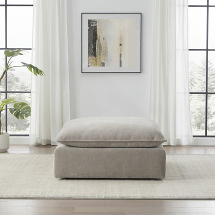Aiden & Ivy Sereen Beige Fabric Ottoman – view 4