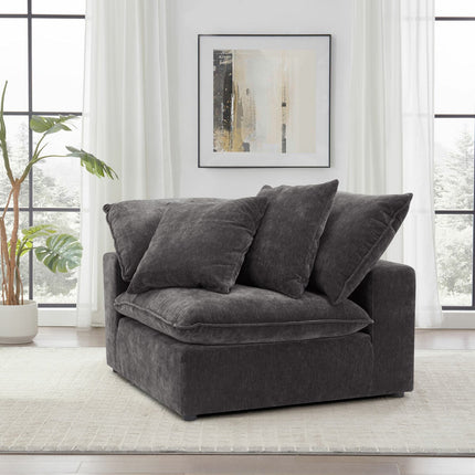 Aiden & Ivy Sereen Dark Grey Fabric Corner Chair