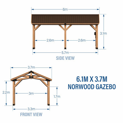 Backyard Discovery Norwood 20ft x 12ft (6.1 x 3.7m) Wooden Gazebo – view 2