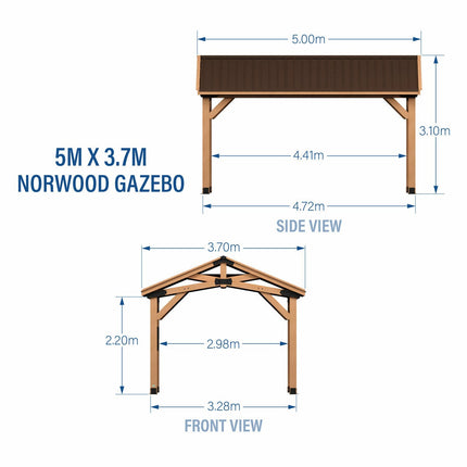 Backyard Discovery Norwood 16ft x 12ft (4.8 x 3.7m) Wooden Gazebo – view 2