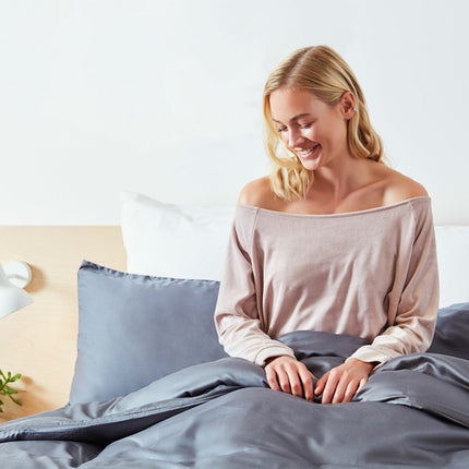 Panda 100% Bamboo Dark Grey Fitted Sheet in 5 Sizes – view 4