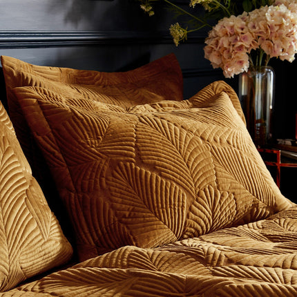 Paoletti Palmeria Velvet Gold Duvet Cover Set in 3 Sizes – view 3
