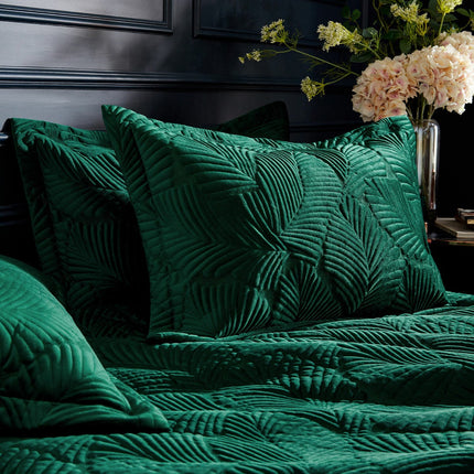 Paoletti Palmeria Velvet Emerald Duvet Cover Set in 3 Sizes – view 3