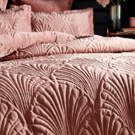 Paoletti Palmeria Velvet Blush Duvet Cover Set in 3 Sizes – view 2