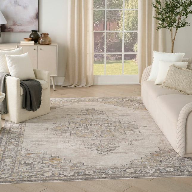Nourison Antique Fusion Ivory Charcoal Rug, in 3 Sizes