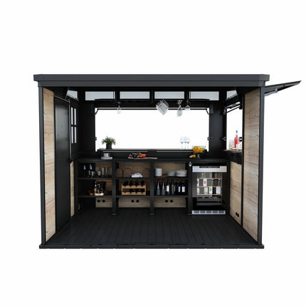 Keter Rosewood 9.1ft x 6.8ft (2.8 x 2.1m) Garden Bar Shed – view 8