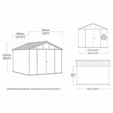 Keter Stronghold 10ft x 11ft 6" (3 x 3.5m) Storage Shed – view 2