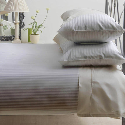 Belledorm 540 Thread Count Satin Stripe Grey Duvet Cover Set in 3 Sizes – view 5