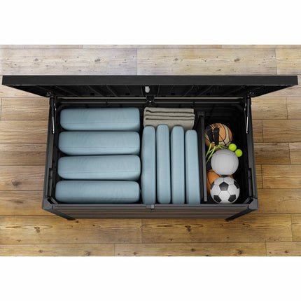 Keter Rosewood 870 Litre (230 Gallon) Deck Box with Divider – view 4