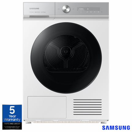 Samsung Series 8 DV90BB9445GHS1, 9kg Smart Heat Pump Tumble Dryer, A+++ Rated in White