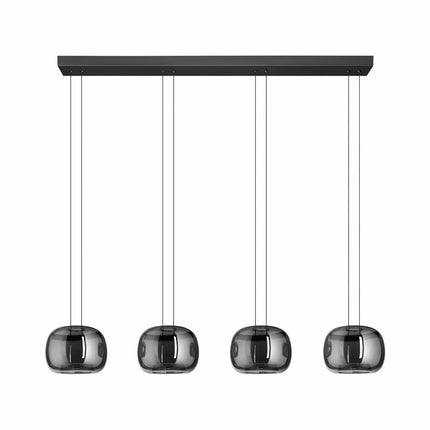 EGLO Hortunas Linear Pendant Refined Smoked Black Glass 4-Light Pendant – view 3