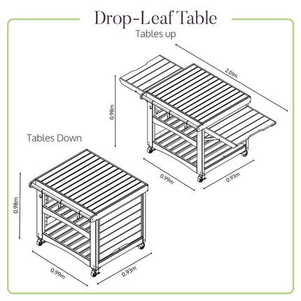 Zest Garden Drop Leaf Table – view 2