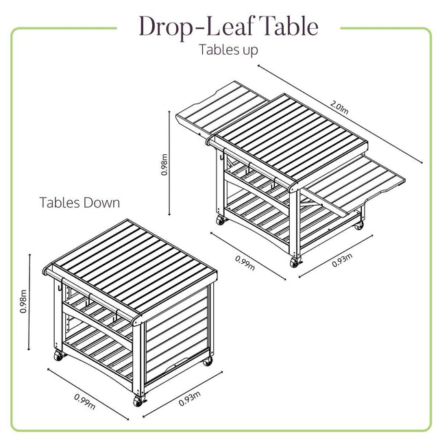 Zest Garden Drop Leaf Table – view 2