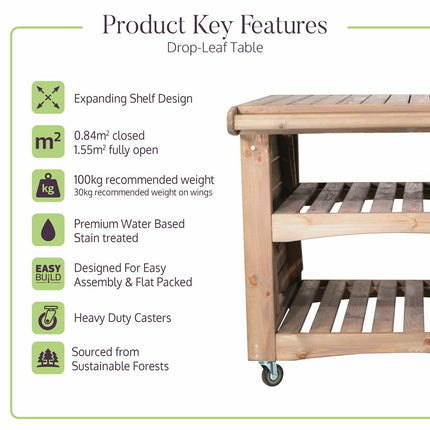 Zest Garden Drop Leaf Table – view 5