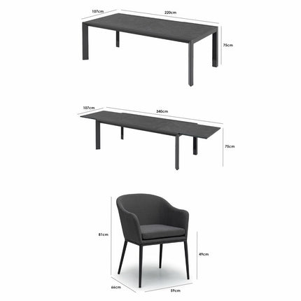 Harbour Lifestyle Luna 9 Piece Extending Dining Set – view 2