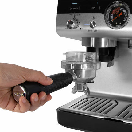 Krups XP801TG0 Precision Steam & Pump Espresso Coffee Machine with Grinder in Black & Stainless Steel – view 3