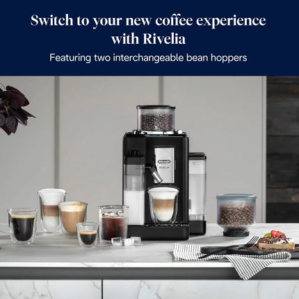 De'Longhi Rivelia Bean-to-Cup Coffee Machine in Black, EXAM450.55.B