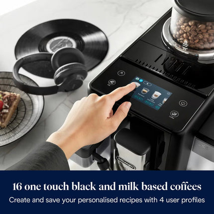 De'Longhi Rivelia Bean-to-Cup Coffee Machine in Black, EXAM450.55.B