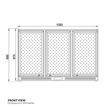 Contender RRG023 320L Commercial Sliding Triple Door Bottle Cooler, C Rated in Black – view 2