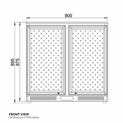 Contender RRG021 Commercial 220L Sliding Double Door Bottle Cooler, C Rated in Black – view 2