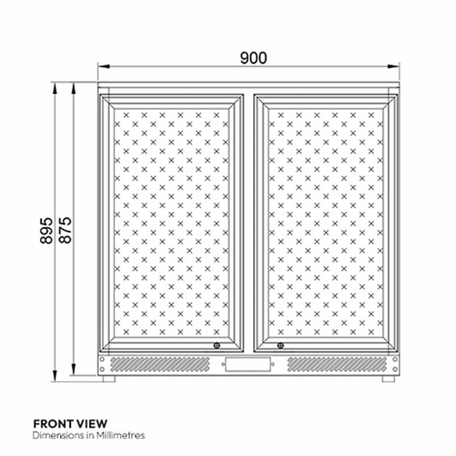 Contender RRG021 Commercial 220L Sliding Double Door Bottle Cooler, C Rated in Black – view 2