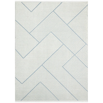 Concept Looms Jazz Blue Geo Indoor Outdoor Rug, in 2 Sizes – view 7