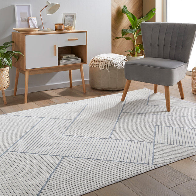 Concept Looms Jazz Blue Geo Indoor Outdoor Rug, in 2 Sizes – view 2