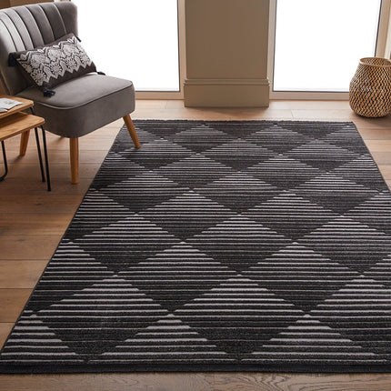 Concept Looms Jazz Black Indoor Outdoor Rug, in 2 Sizes – view 2