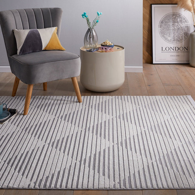 Concept Looms Jazz Grey Diamond Indoor Outdoor Rug, in 2 Sizes – view 2