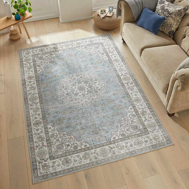 Concept Looms Liberty Blue Washable Rug, in 3 Sizes