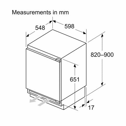 Bosch Series 4, KUR21VFE0G Built Under Fridge, E Rated – view 6