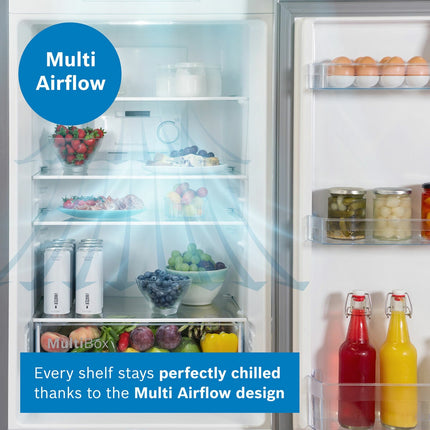 Bosch KFF96PIEP Multidoor Fridge Freezer, E Rated in Silver – view 3