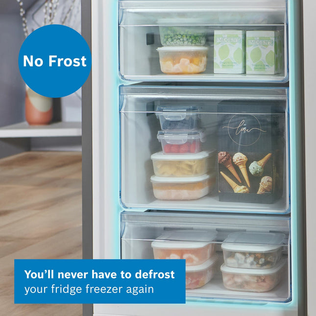 Bosch KFF96PIEP Multidoor Fridge Freezer, E Rated in Silver – view 2
