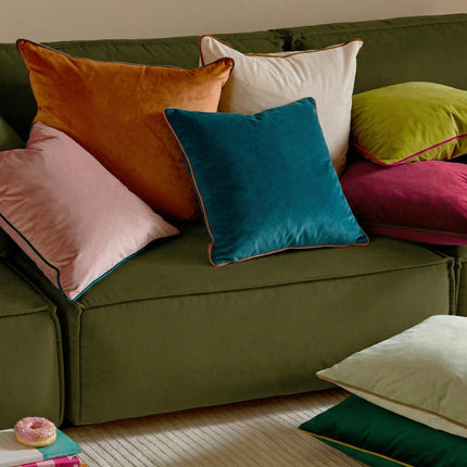Furn Meridian Velvet Feather Fill Cushion in 8 Colours, 55 x 55 cm