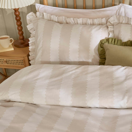 Wylder Birdie Beige Stripe Duvet Cover Set, in 4 Sizes – view 3