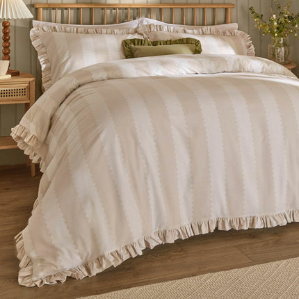Wylder Birdie Beige Stripe Duvet Cover Set, in 4 Sizes – view 2
