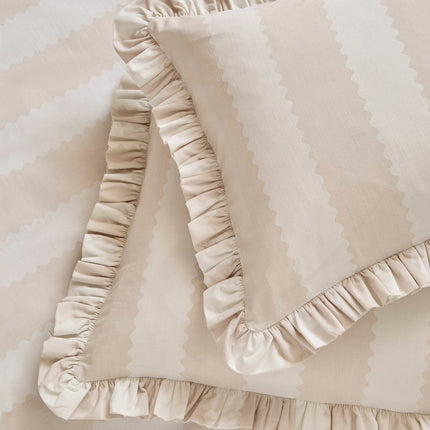 Wylder Birdie Beige Stripe Duvet Cover Set, in 4 Sizes – view 4