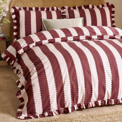 Wylder Birdie Burgundy Stripe Duvet Cover Set, In 4 Sizes – view 2