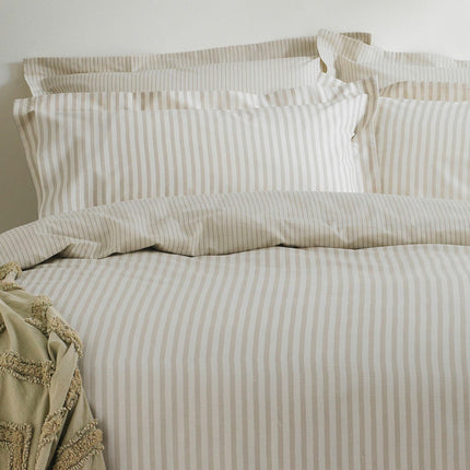 Yard Hebden 100% Cotton Natural Stripe Duvet Cover Set in 4 Sizes – view 2