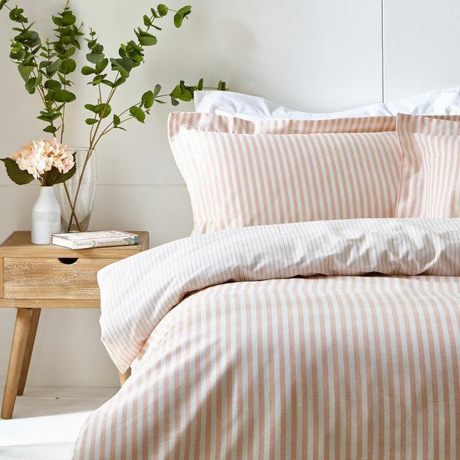 Yard Hebden 100% Cotton Blush Stripe Duvet Cover Set in 4 Sizes – view 2