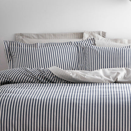 Yard Hebden 100% Cotton Navy Stripe Duvet Cover Set in 4 Sizes – view 2