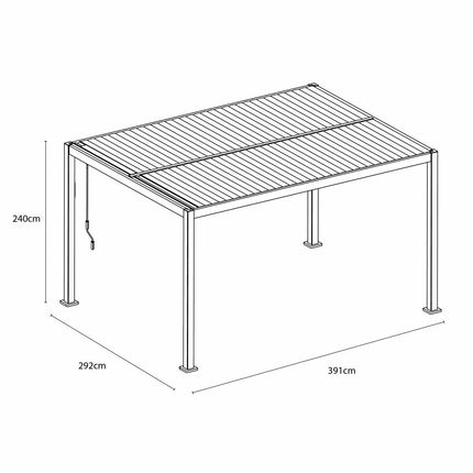 Alvivo 9ft 8" x 13ft 3" (3 x 4m) Beige Louvered Aluminium Pergola Bundle with 3 Pull-Down Screens – view 2