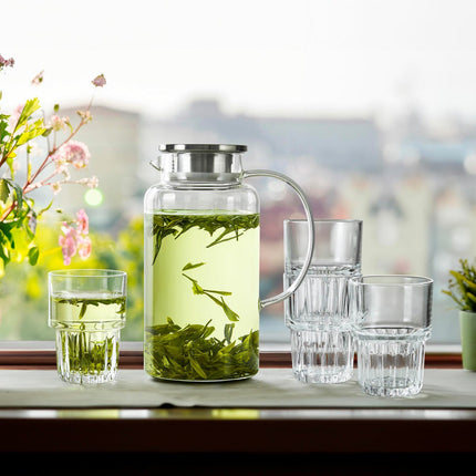 King Crystal Pitcher and Glass Set, 5 Piece – view 3