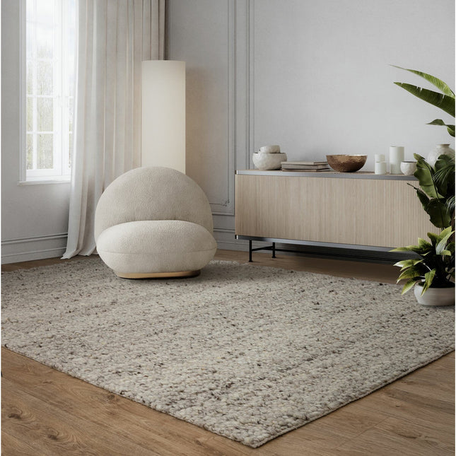 Adler Bouclé Wool Silver Rug, in 3 Sizes