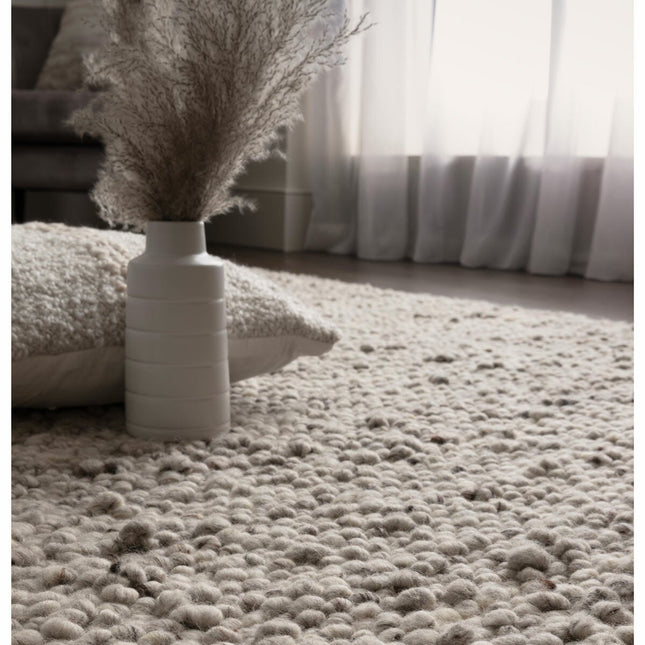Adler Bouclé Wool Silver Rug, in 3 Sizes – view 2