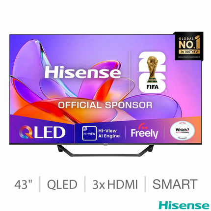 Hisense A7Q 43" 4K Ultra HD QLED Smart Freely TV [2025] - 43A7QTUK