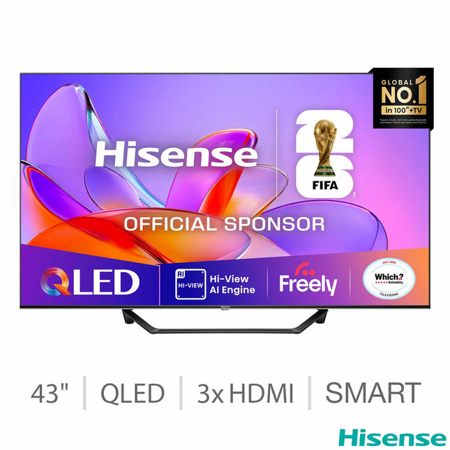 Hisense A7Q 43" 4K Ultra HD QLED Smart Freely TV [2025] - 43A7QTUK