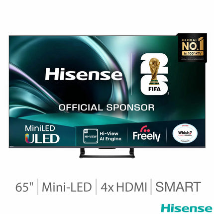 Hisense 65U7QTUK 65 Inch Mini LED HD Smart TV