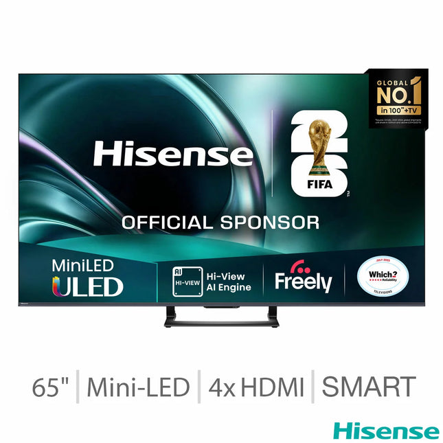 Hisense 65U7QTUK 65 Inch Mini LED HD Smart TV